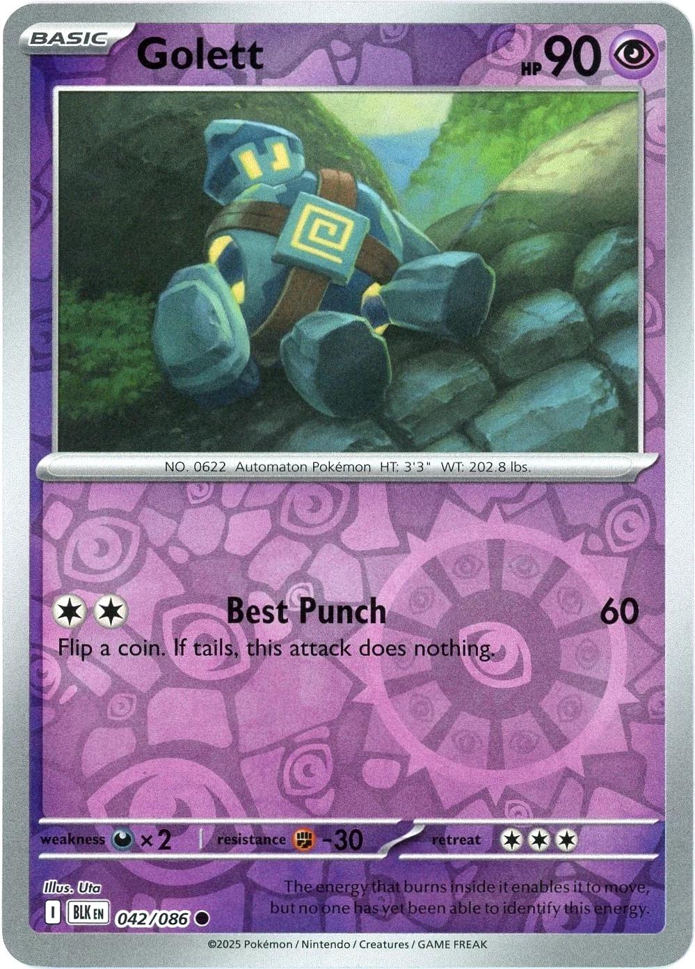 Black Bolt Golett [Reverse] Pokémon card